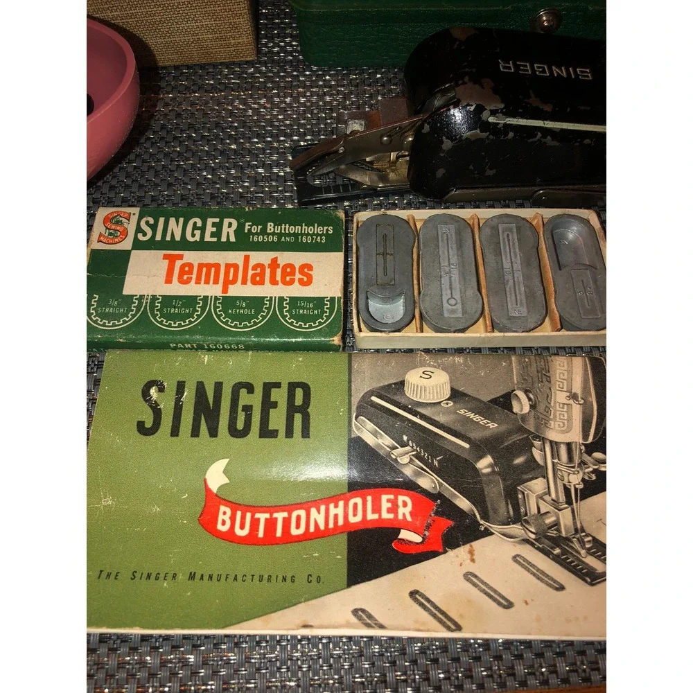 LOT - Vintage Singer buttonholer 160506 Set 8 Templates, Singer 489500, Greist
